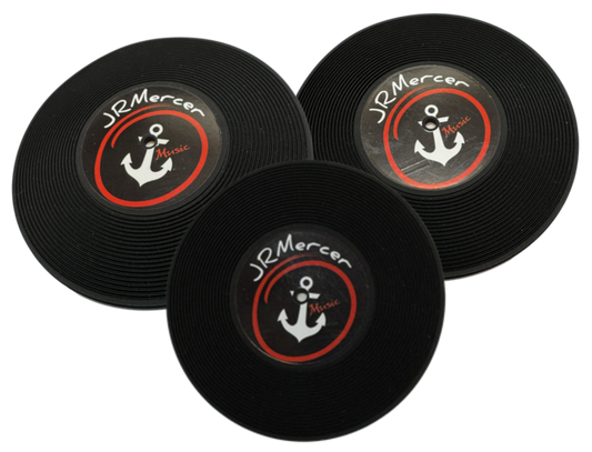 JR Mercer Music Vinyl Record Coasters (Pack of 3)