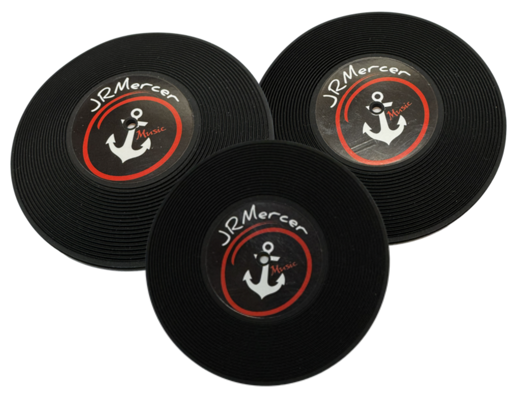 JR Mercer Music Vinyl Record Coasters (Pack of 3)
