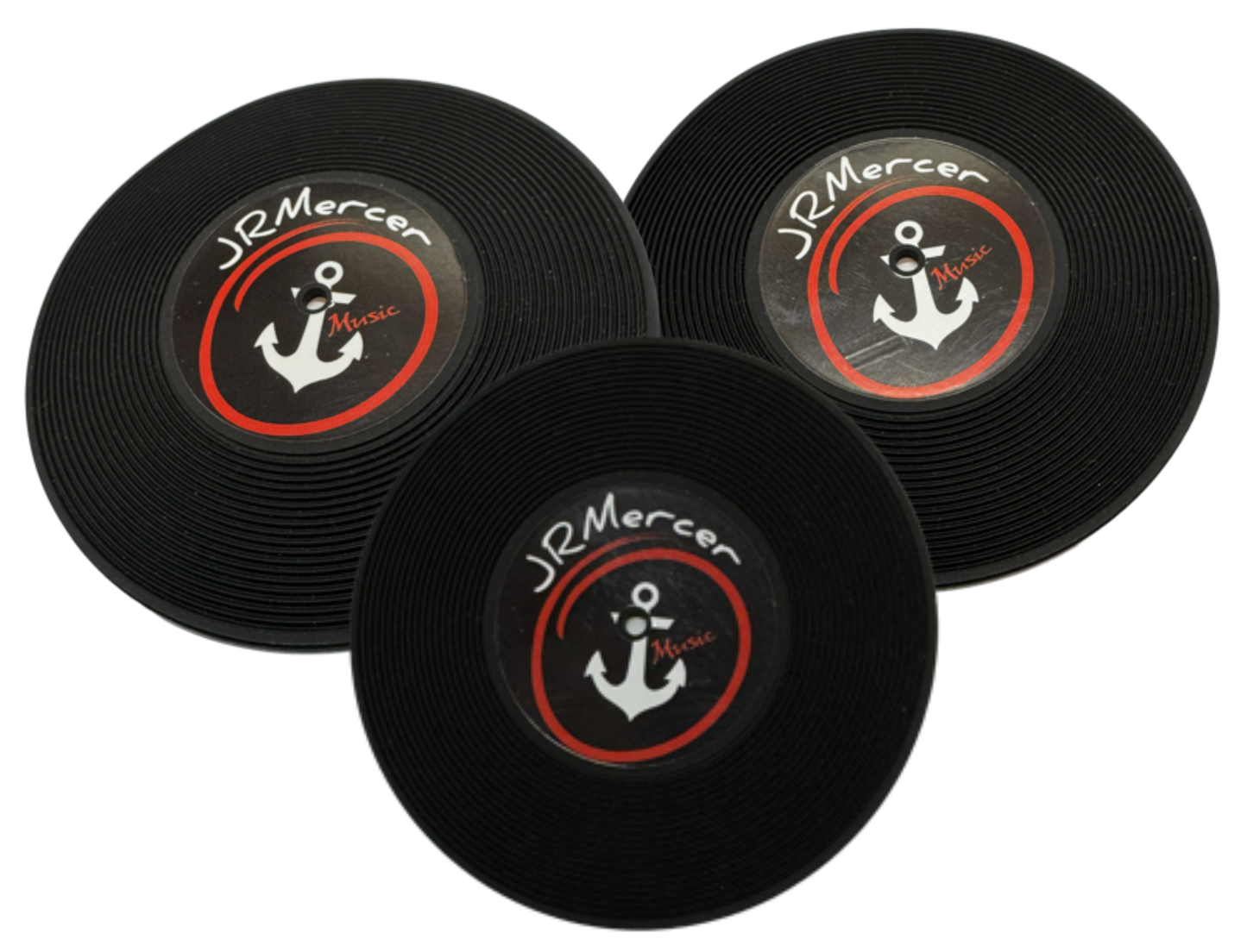 JR Mercer Music Vinyl Record Coasters (Pack of 3)