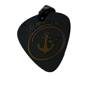 JR Mercer Music – Black Edition Stainless Steel Guitar Pick Pendant
