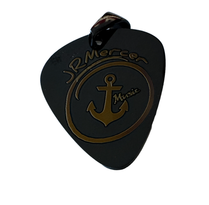 JR Mercer Music – Black Edition Stainless Steel Guitar Pick Pendant